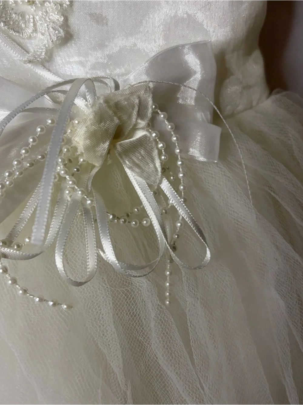 Vintage Baby Baptism Christening Dress Ivory Lace Tulle Size 2 NWOT